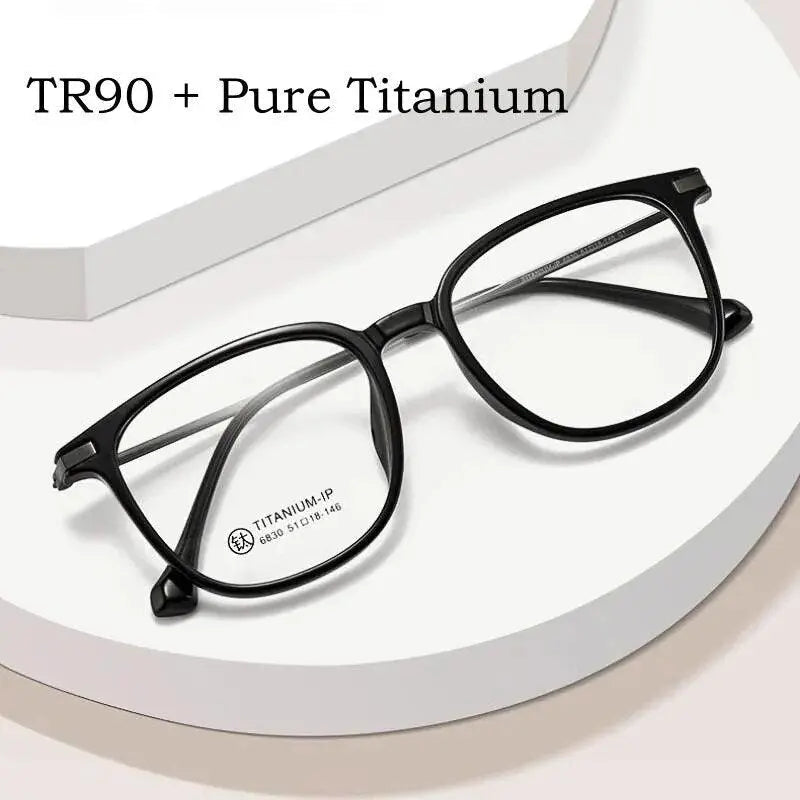 Unisex Square Full Rim Titanium Prescription Glasses 6830 — view 4 | Rx Spectacle