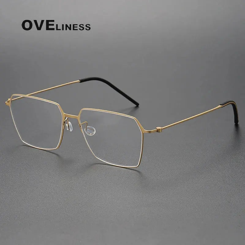 Unisex Square Full Rim Titanium Flat Top Prescription Glasses O5514 — view 8 | Rx Spectacle
