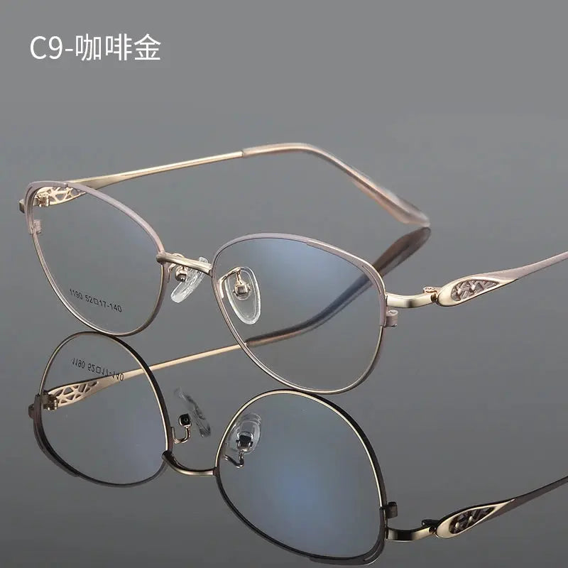 Women's Cat Eye Full Rim Titanium Prescription Glasses 661190 — view 6 | Rx Spectacle