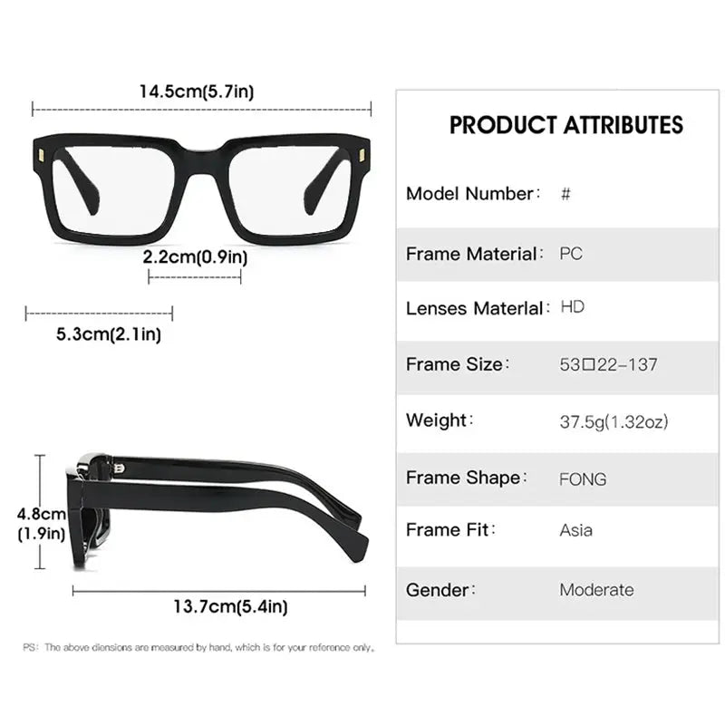 Unisex Square Full Rim Prescription Glasses 491001 — view 2 | Rx Spectacle