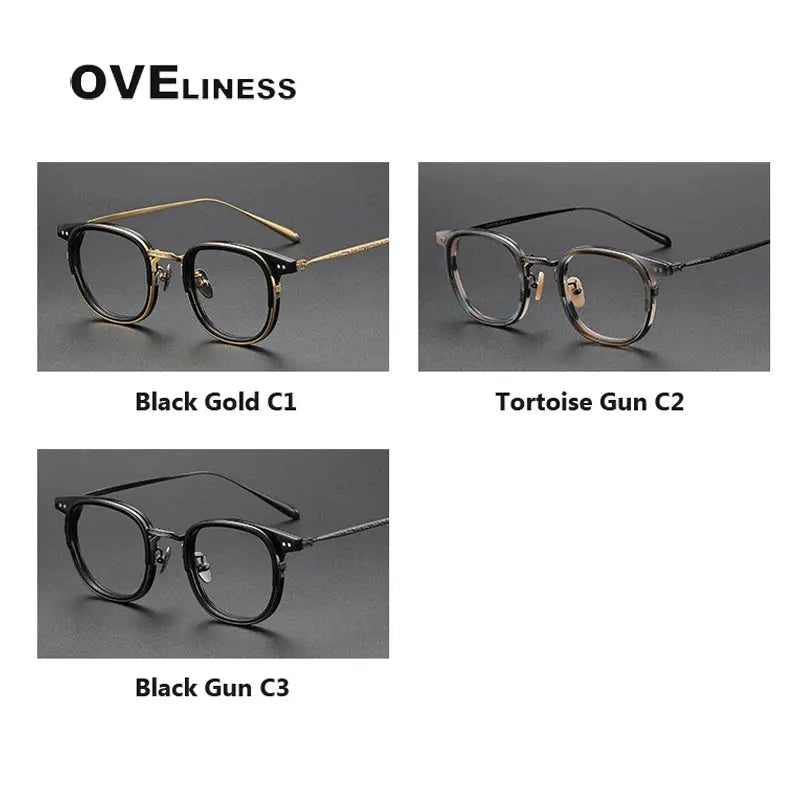 Unisex Square Full Rim Titanium Prescription Glasses Og001 — view 5 | Rx Spectacle