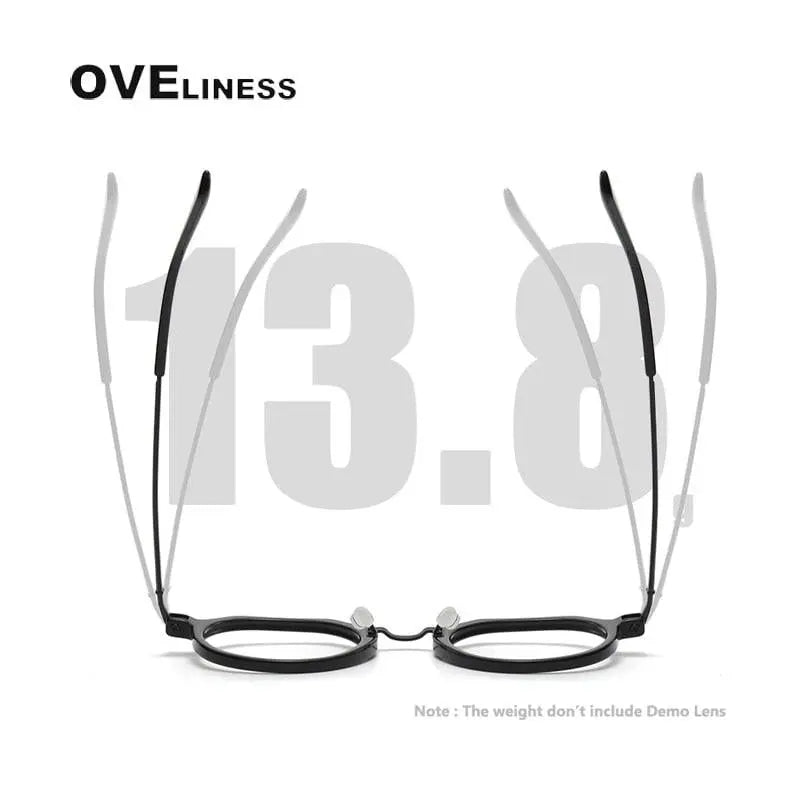 Unisex Round Full Rim Titanium Double Bridge Prescription Glasses 9745 — view 8 | Rx Spectacle