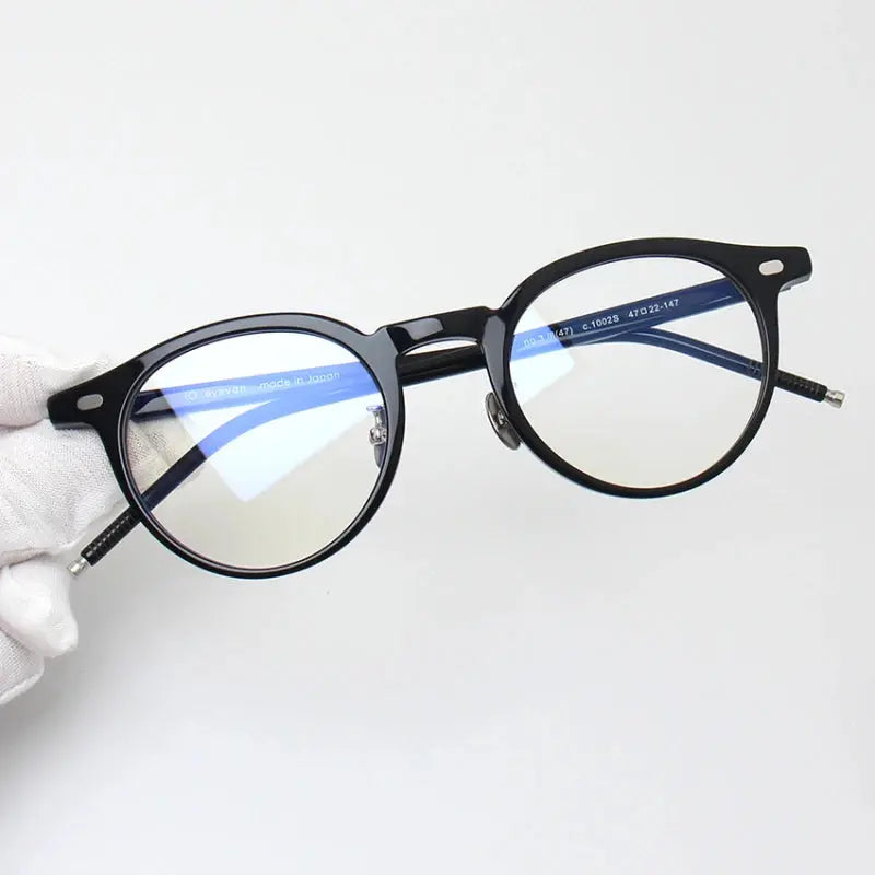 Unisex Round Full Rim Acetate Prescription Glasses 91443 — view 4 | Rx Spectacle
