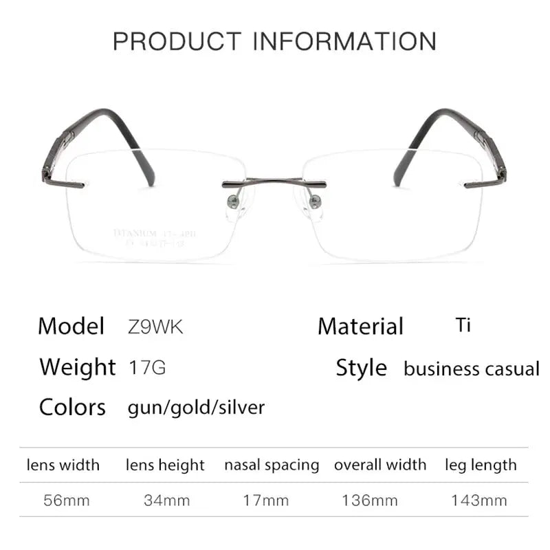Women's Polygon Rimless Titanium Prescription Glasses 396119 — view 4 | Rx Spectacle