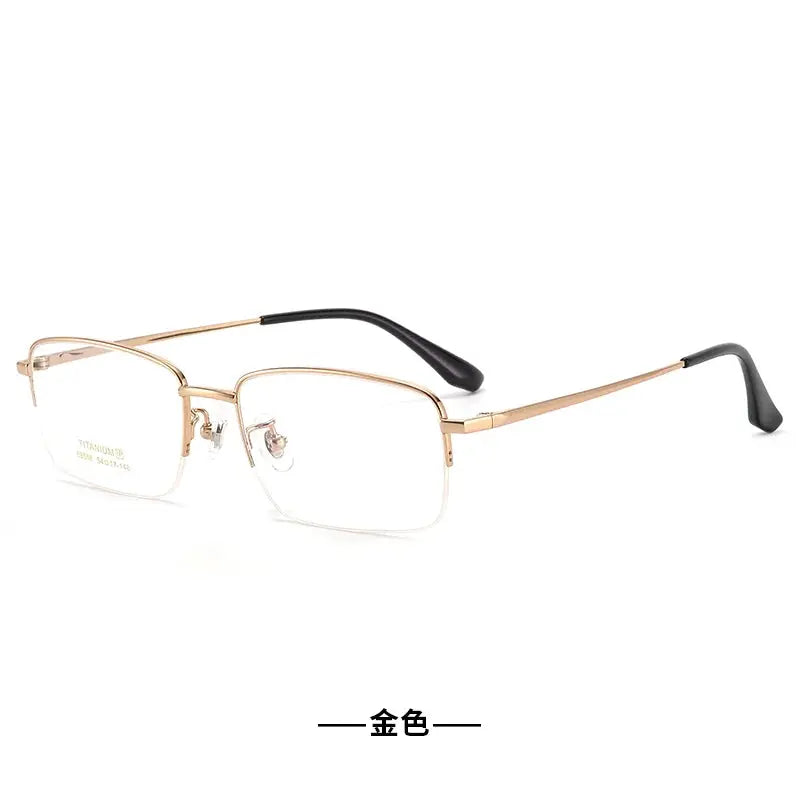 Women's Square Semi-Rimless Titanium Prescription Glasses 88568 — view 4 | Rx Spectacle