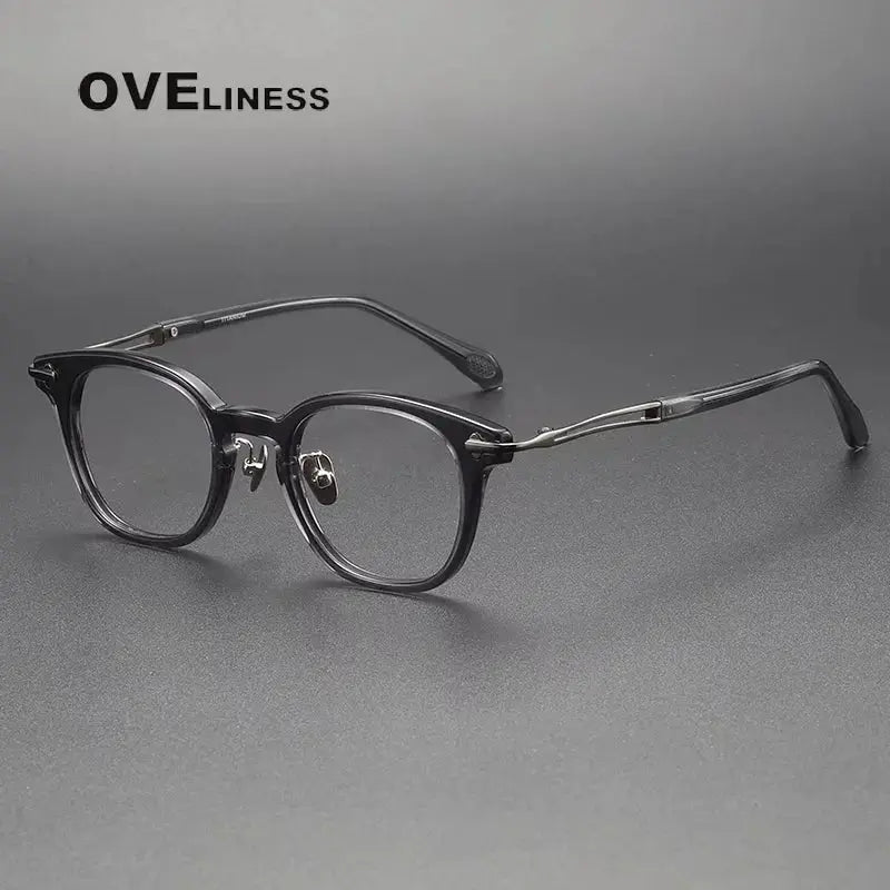 Unisex Oval Full Rim Titanium Prescription Glasses 814047 — view 3 | Rx Spectacle