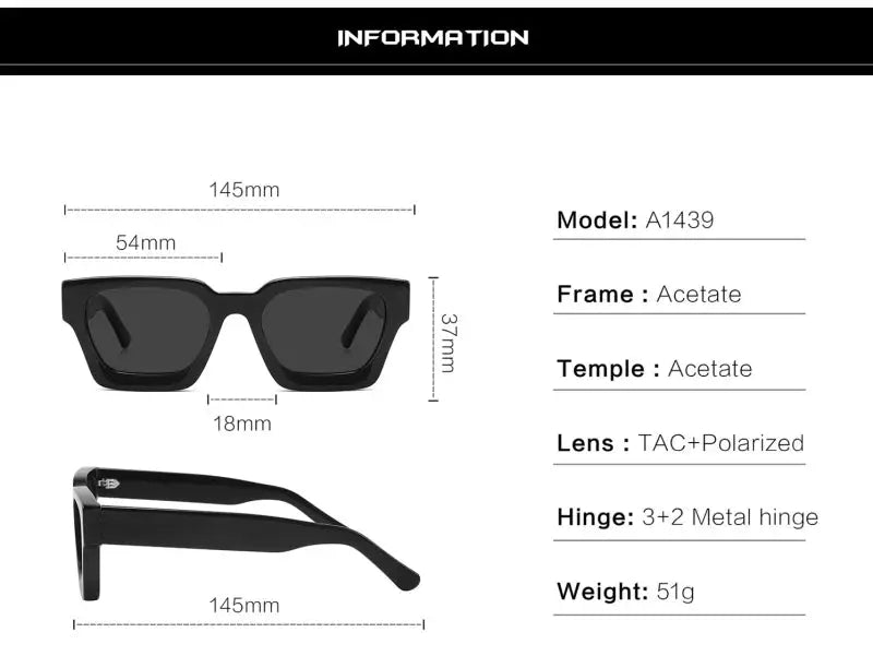 Unisex Square Full Rim Acetate Prescription Glasses 721439 — view 2 | Rx Spectacle