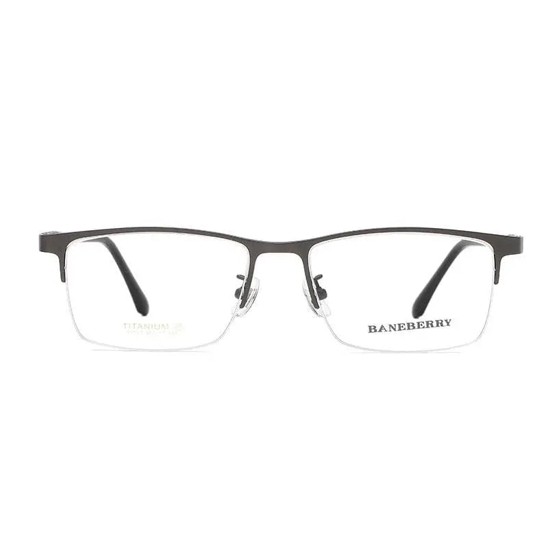 Unisex Square Semi-Rimless Titanium Prescription Glasses 71137 — view 7 | Rx Spectacle