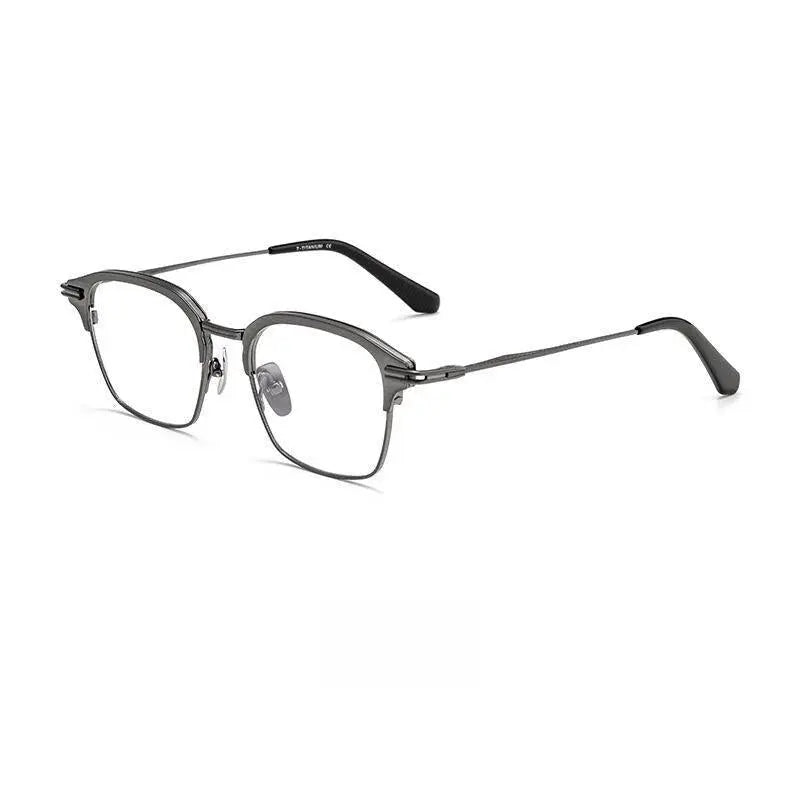 Men's Square Full Rim Titanium Prescription Glasses Dtx142s — view 5 | Rx Spectacle