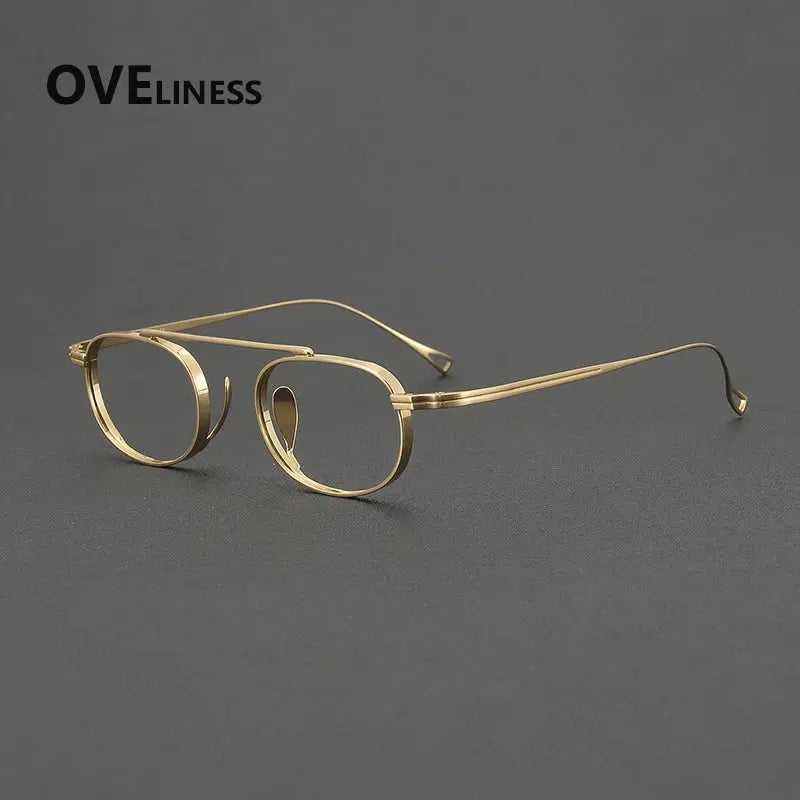 Unisex Square Full Rim Titanium Double Bridge Prescription Glasses 99504 — view 6 | Rx Spectacle