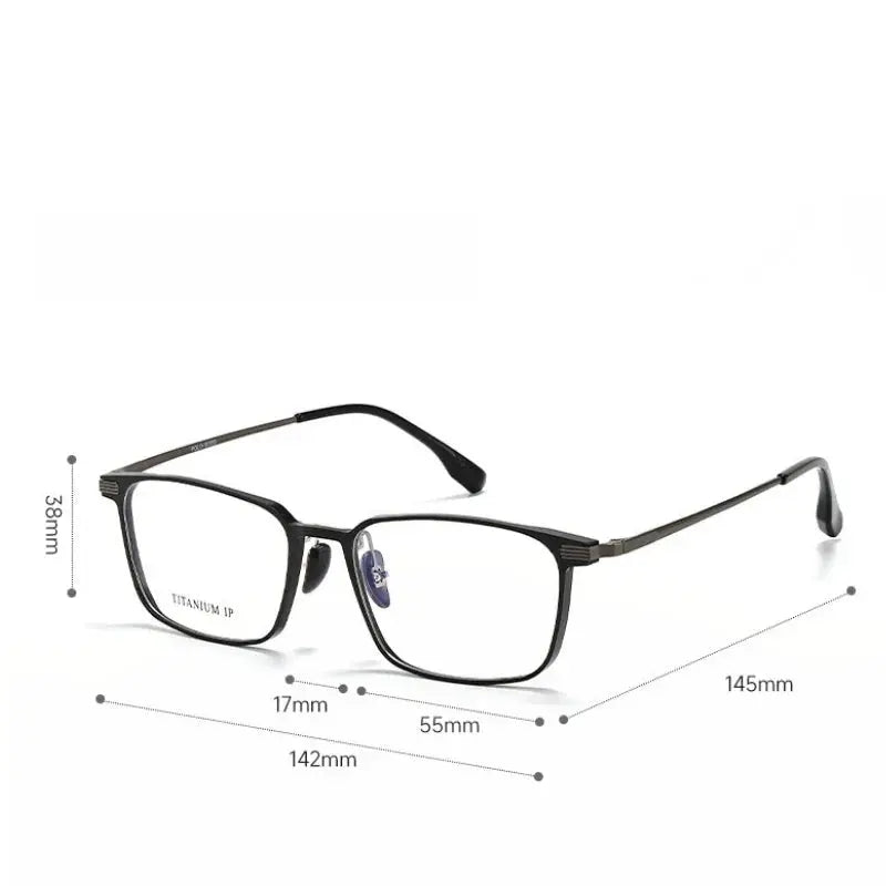 Unisex Square Full Rim Titanium Prescription Glasses 720265 — view 2 | Rx Spectacle