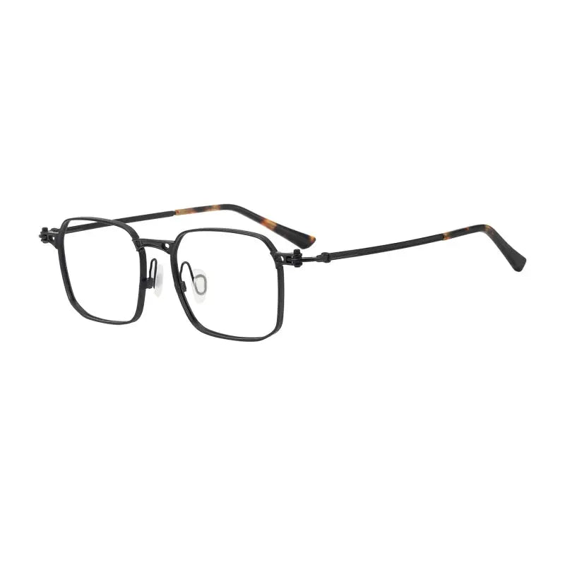 Unisex Square Full Rim Titanium Oversized Prescription Glasses 45892 — view 4 | Rx Spectacle