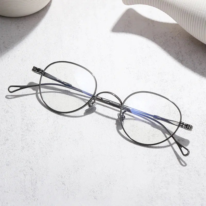 Women's Oval Full Rim Titanium Prescription Glasses 859027 — view 7 | Rx Spectacle