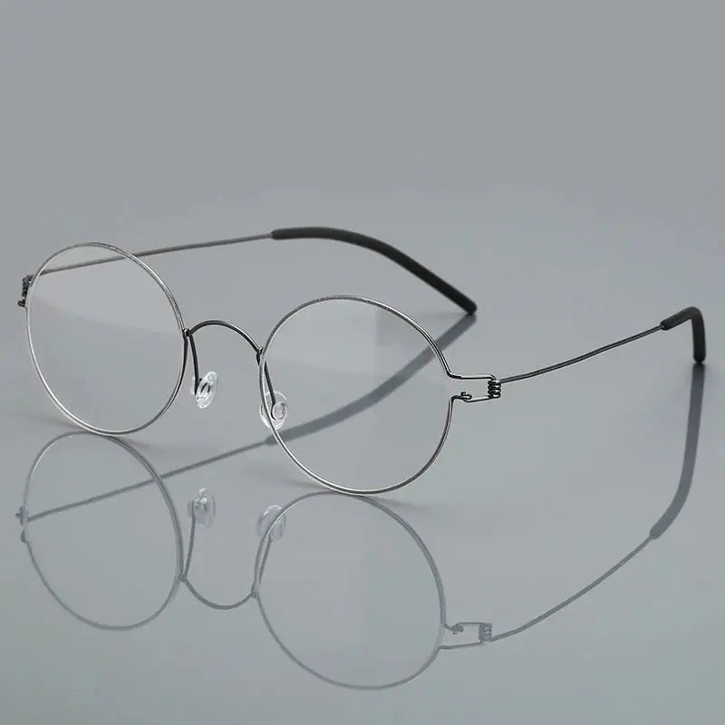 Women's Round Full Rim Titanium Screwless Prescription Glasses 76602 — view 4 | Rx Spectacle