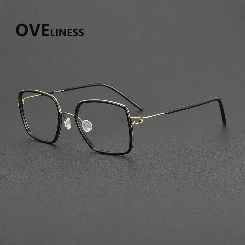 Women's Polygon Full Rim Titanium Prescription Glasses 381046 — view 3 | Rx Spectacle