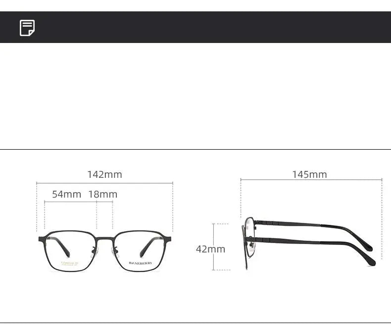 Unisex Square Full Rim Titanium Prescription Glasses 71075 — view 10 | Rx Spectacle