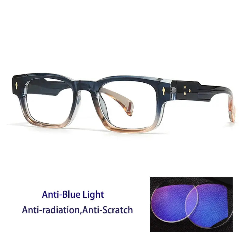 Unisex Rectangular Full Rim Acetate Prescription Glasses 341000 — view 3 | Rx Spectacle