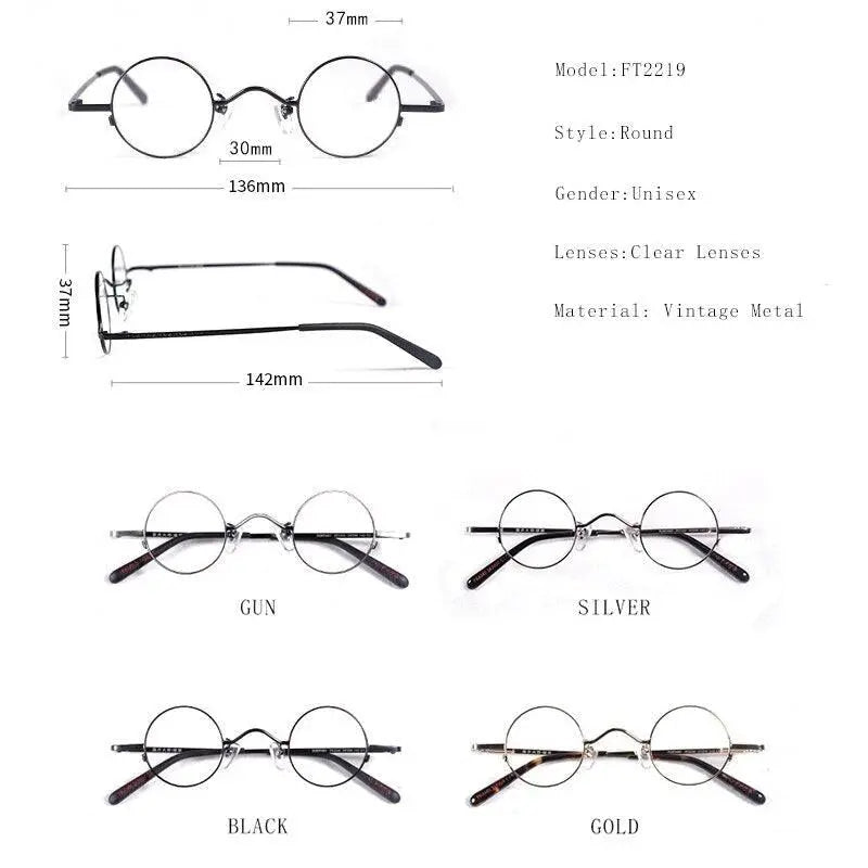Unisex Round Full Rim Titanium Prescription Glasses Ft2219 — view 7 | Rx Spectacle