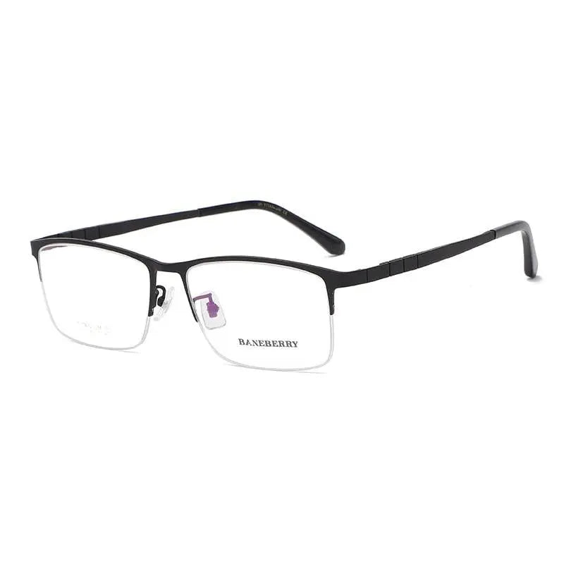 Unisex Rectangular Semi-Rimless Titanium Prescription Glasses 71111 — view 4 | Rx Spectacle