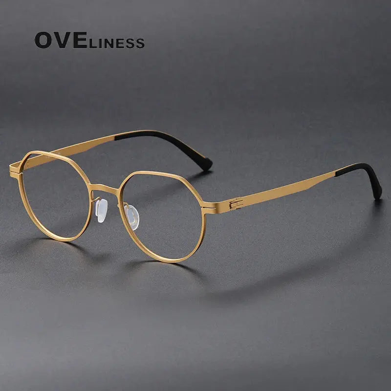 Unisex Round Full Rim Titanium Prescription Glasses 80992 — view 7 | Rx Spectacle