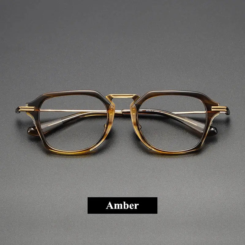 Unisex Square Full Rim Titanium Oversized Prescription Glasses 61413 — view 4 | Rx Spectacle