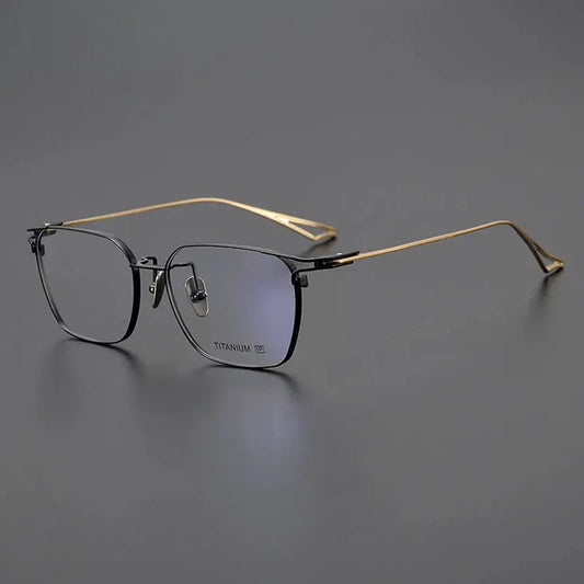Men's Square Full Rim Titanium Prescription Glasses 15017 — view 1 | Rx Spectacle
