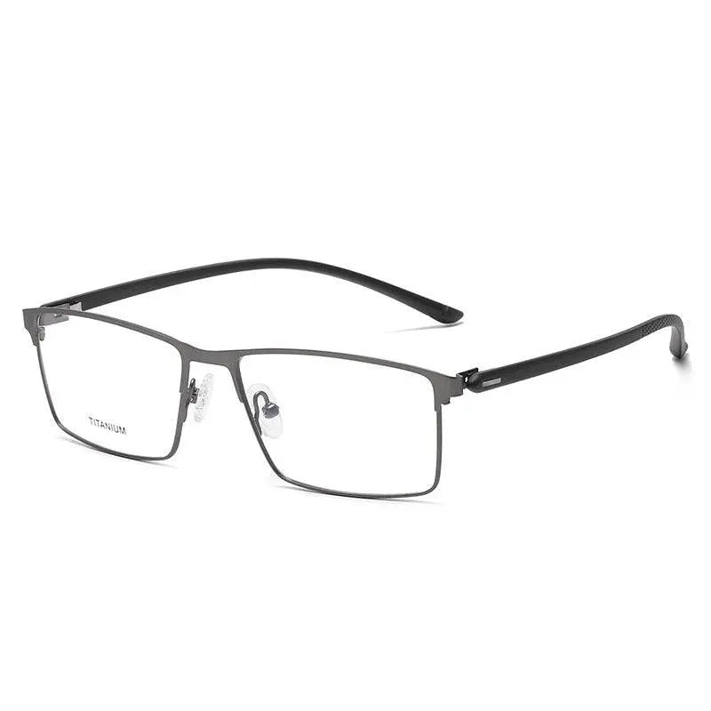 Unisex Square Full Rim Titanium Prescription Glasses P8837 — view 4 | Rx Spectacle
