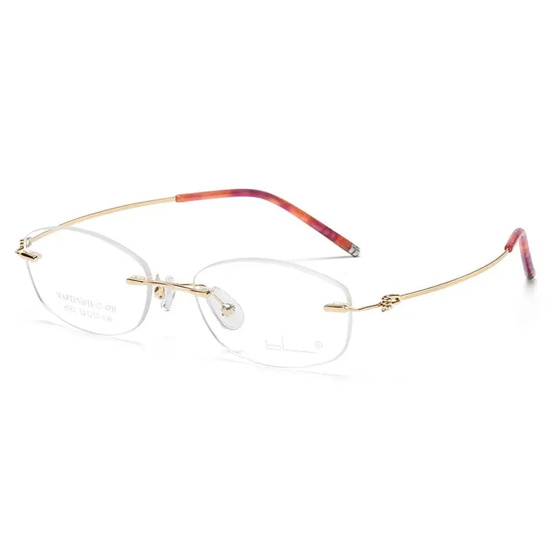 Women's Oval Rimless Alloy Prescription Glasses 85874 — view 7 | Rx Spectacle