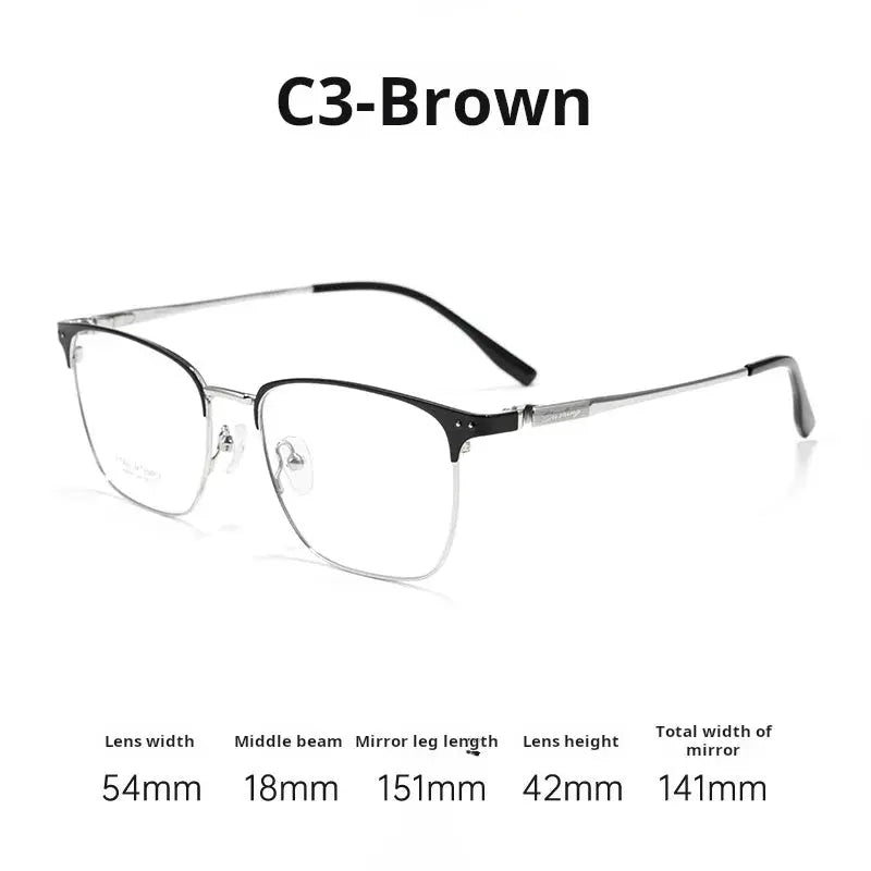 Unisex Browline Full Rim Titanium Prescription Glasses 76066 — view 3 | Rx Spectacle
