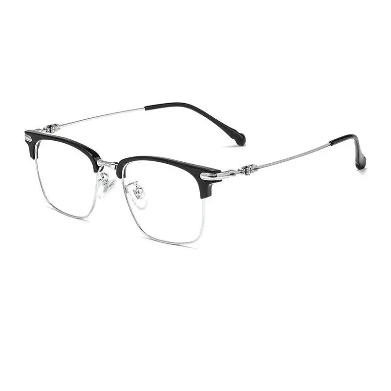 Unisex Square Full Rim Titanium Reading Glasses 8366 — view 8 | Rx Spectacle