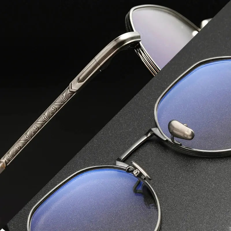 Unisex Polygon Full Rim Titanium Prescription Glasses 14919 — view 4 | Rx Spectacle