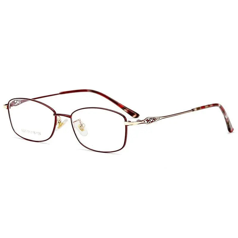 Women's Square Full Rim Alloy Prescription Glasses 8220 — view 3 | Rx Spectacle