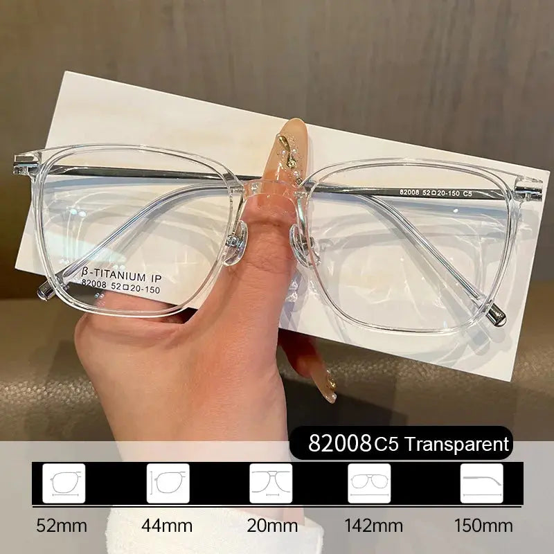 Women's Square Full Rim Titanium Prescription Glasses 82008 — view 6 | Rx Spectacle