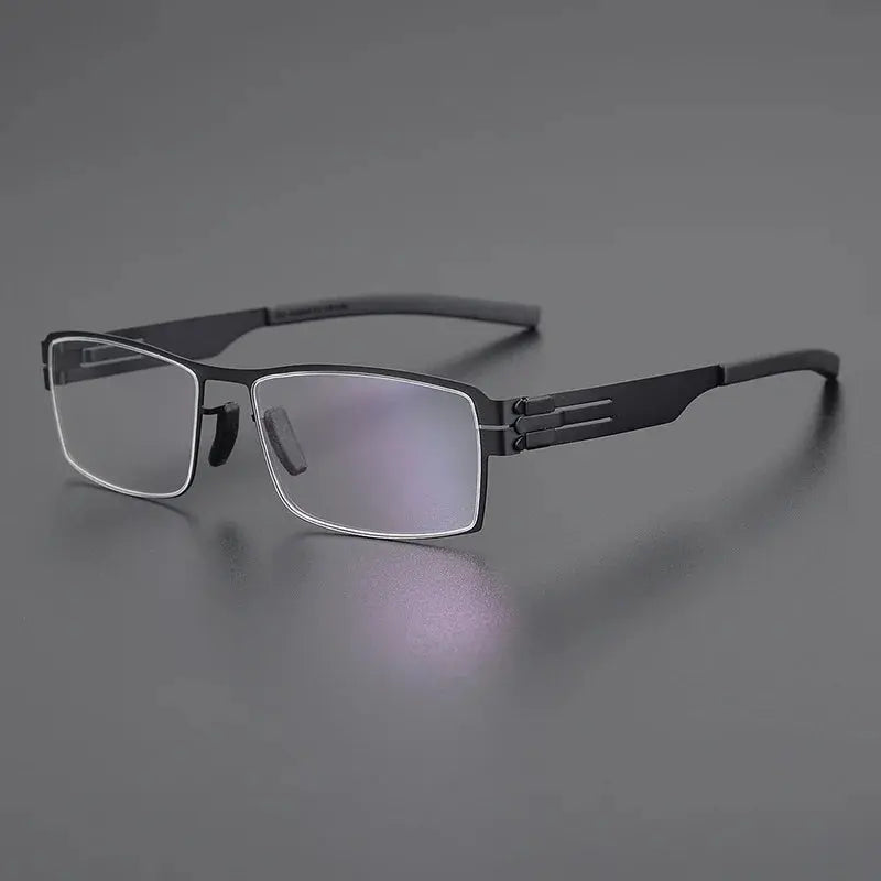 Unisex Rectangular Full Rim Stainless Steel Prescription Glasses 5085 — view 4 | Rx Spectacle