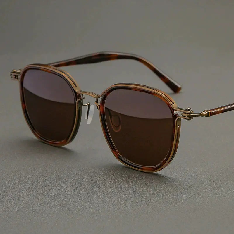 Men's Square Full Rim Titanium Oversized Prescription Glasses 58654 — view 5 | Rx Spectacle