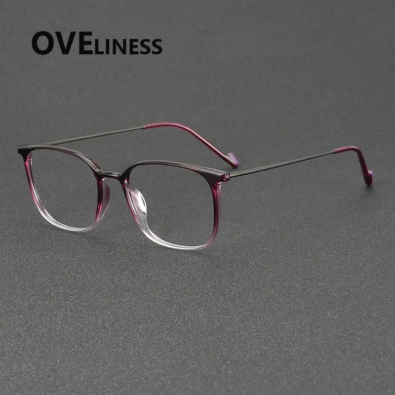 Women's Square Full Rim Titanium Prescription Glasses 922345 — view 8 | Rx Spectacle