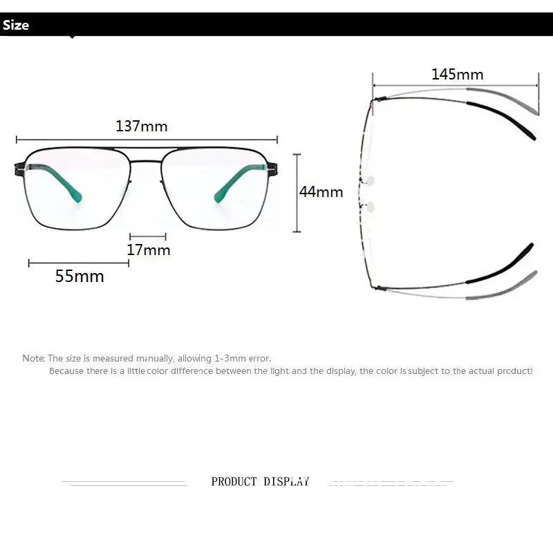 Women's Square Full Rim Stainless Steel Prescription Glasses 551744 — view 2 | Rx Spectacle