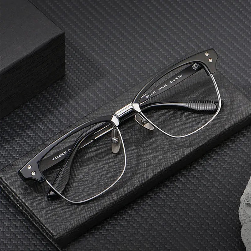 Men's Square Full Rim Titanium Oversized Prescription Glasses 499132 — view 1 | Rx Spectacle