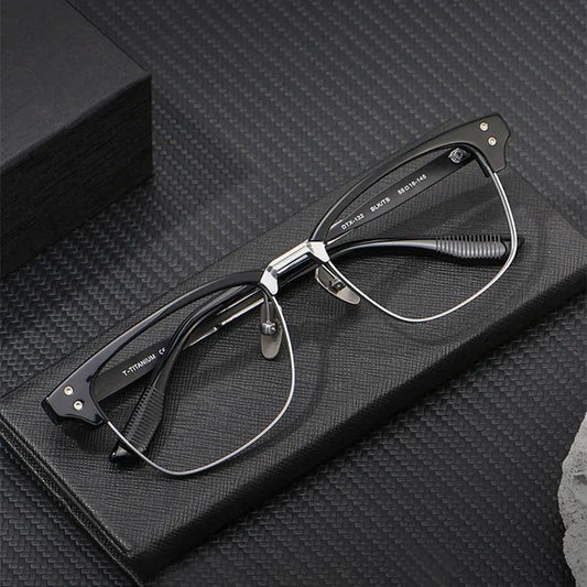 Men's Square Full Rim Titanium Oversized Prescription Glasses 499132 — view 1 | Rx Spectacle