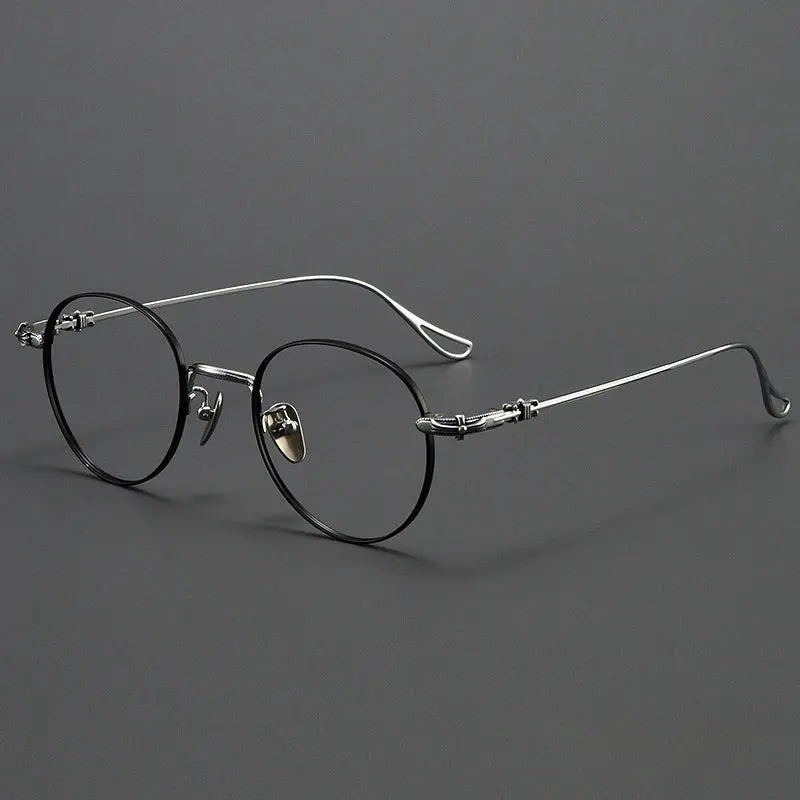 Women's Round Full Rim Titanium Prescription Glasses 88401 — view 6 | Rx Spectacle