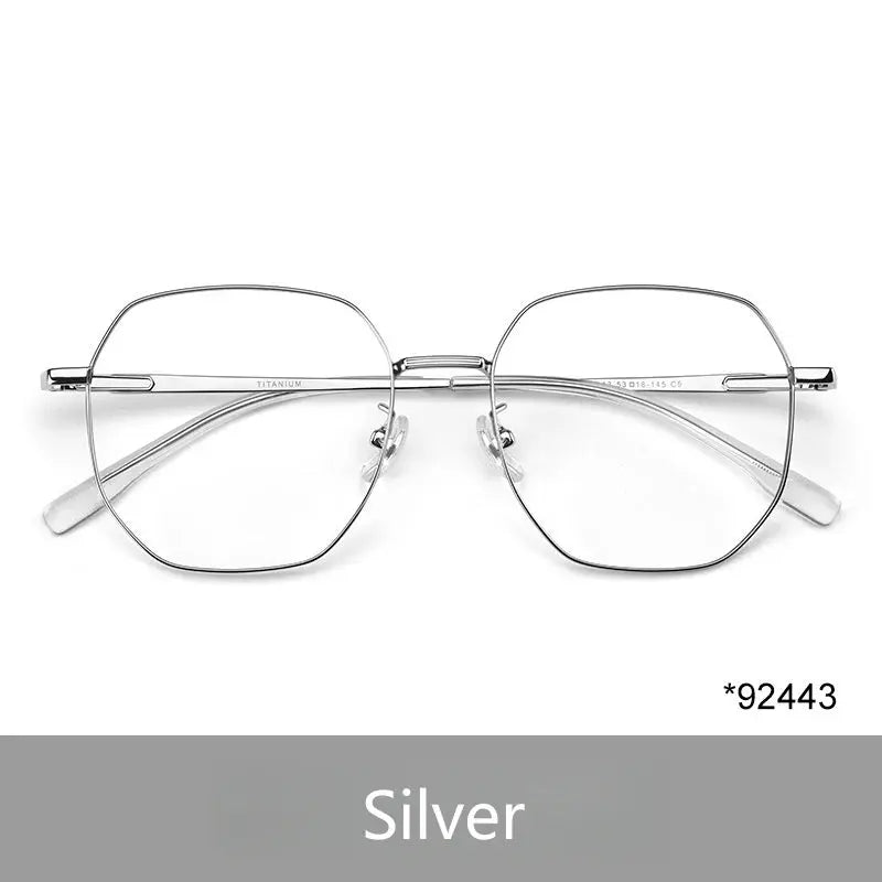 Unisex Oval Full Rim Titanium Flat Top Prescription Glasses 3244 — view 6 | Rx Spectacle