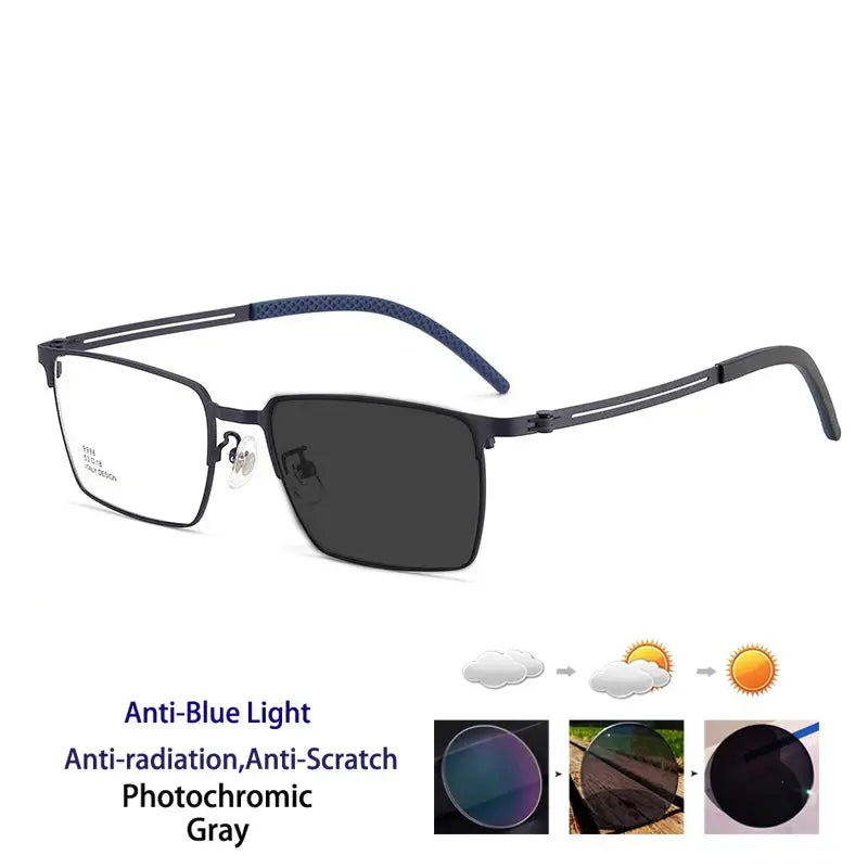 Unisex Polygon Full Rim Alloy Reading Glasses 79996 — view 8 | Rx Spectacle