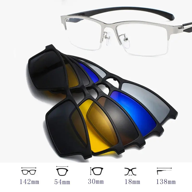 Unisex Square Full Rim Acetate Clip-On Prescription Glasses 515670 — view 7 | Rx Spectacle