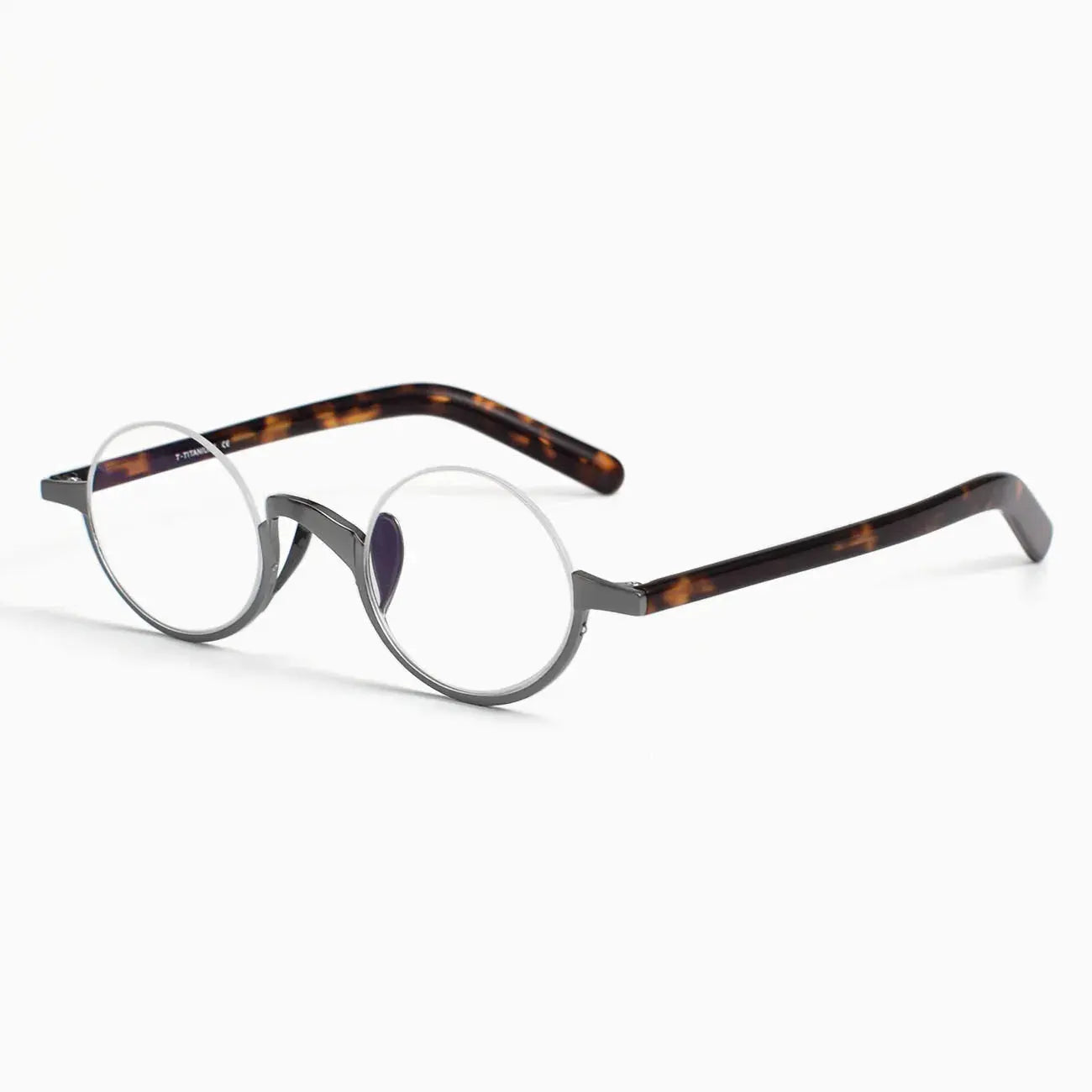 Women's Round Semi-Rimless Titanium Prescription Glasses 366980 — view 5 | Rx Spectacle