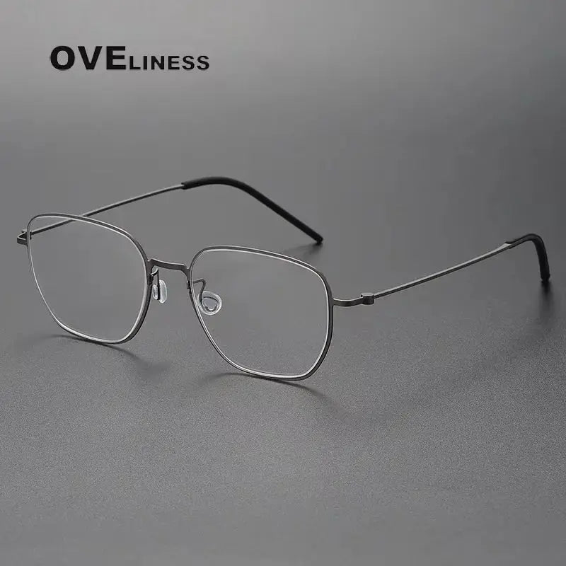 Unisex Polygon Full Rim Titanium Prescription Glasses 55274 — view 5 | Rx Spectacle