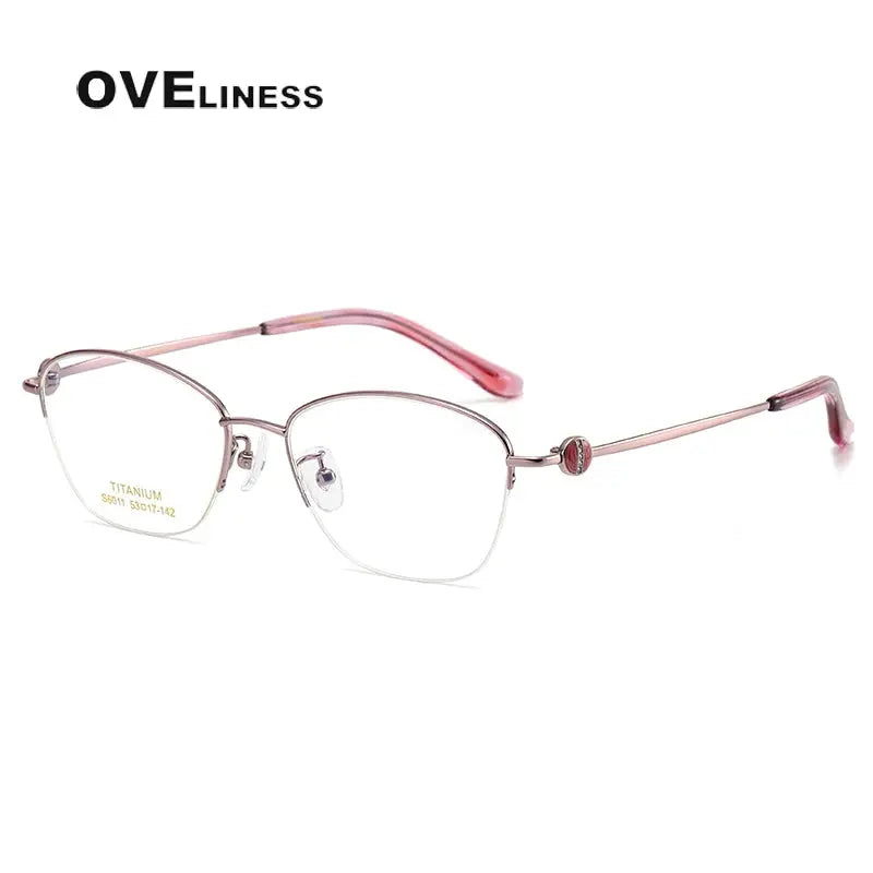Women's Oval Semi-Rimless Titanium Prescription Glasses 196011 — view 7 | Rx Spectacle