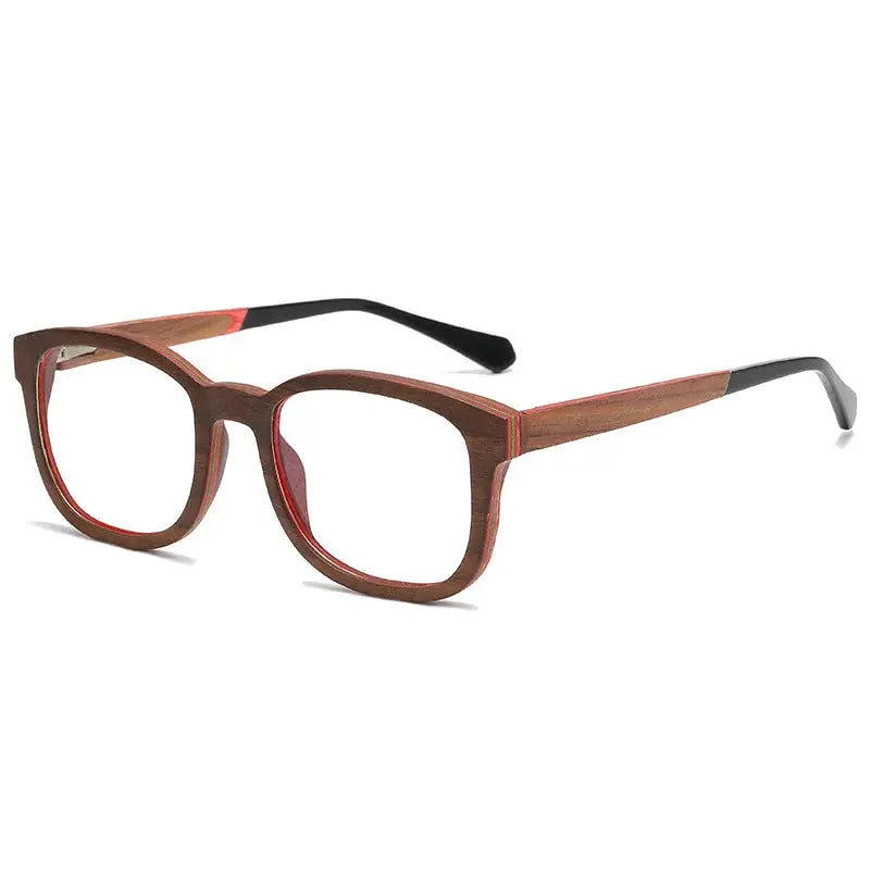 Men's Square Full Rim Wood Prescription Glasses 5636 — view 4 | Rx Spectacle