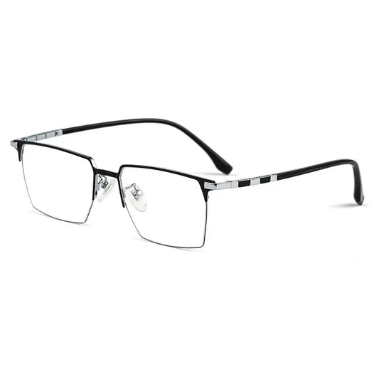 Men's Square Full Rim Titanium Prescription Glasses 86327 — view 1 | Rx Spectacle