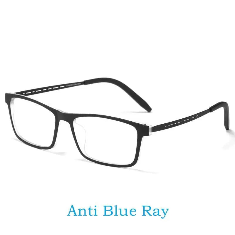 Men's Square Full Rim Titanium Reading Glasses Y8822 — view 2 | Rx Spectacle