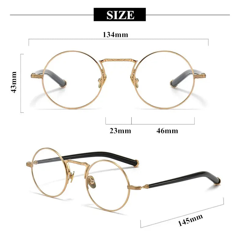Unisex Round Full Rim Titanium Prescription Glasses 3119m — view 8 | Rx Spectacle